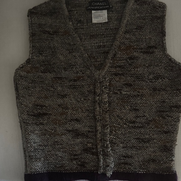 Chanel Gray Knit Vest